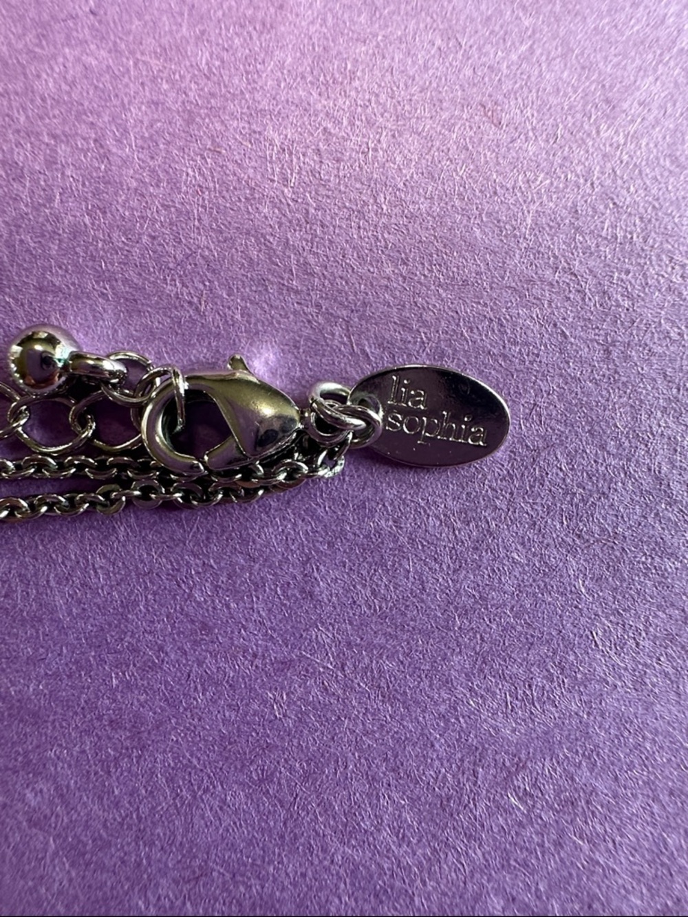 Lia Sophia Silver-Tone Circle Pendant Necklace with Multicolor Stones - Picture 2 of 4